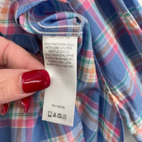 Vineyard Vines Slim Fit Tucker Button Down Shirt Men's Size M Blue/Pink Plaid - Picture 3 of 7